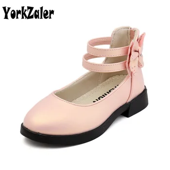 

Yorkzaler PU Kids Princess Shoes Big Bow Artificial Leather Children Party Shoes Waterproof Non-slip Casual Girl Shoes 26-36
