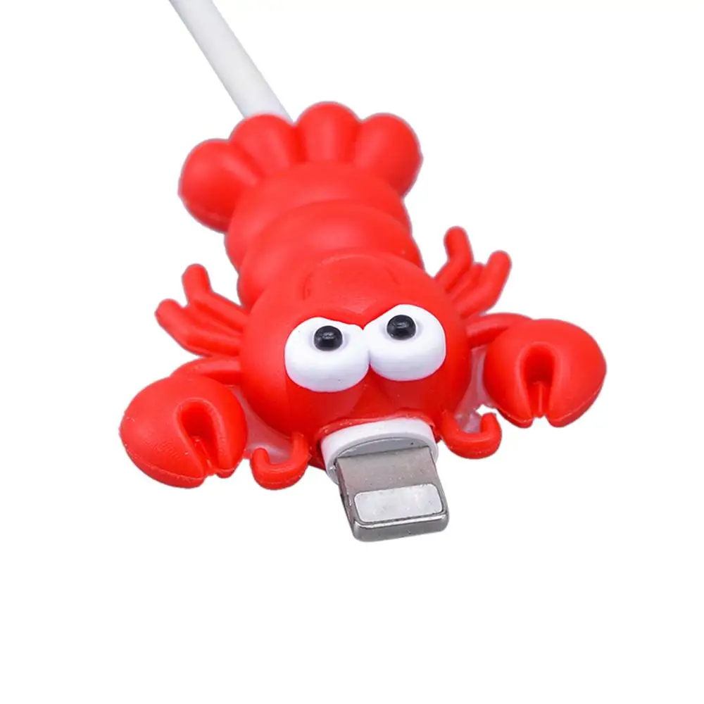 Милый usb-кабель для зарядного устройства в форме насекомых, защитный чехол, мягкий силиконовый кабель для передачи данных, защитный Шнур для iPhone, смартфон
