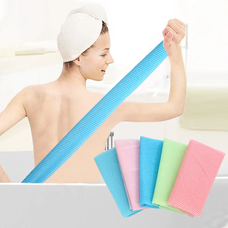 En oferta Exfoliante de nailon para ducha, limpieza corporal, toalla, depuradores, esponja de nailon, accesorios de baño, burbujas 7WJoR8V6dR0