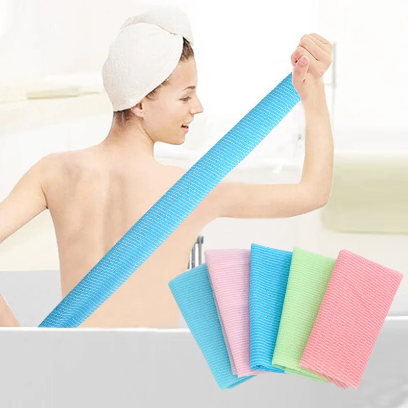 Exfoliante de nailon para ducha, limpieza corporal, toalla, depuradores, esponja de nailon, accesorios de baño, burbujas
