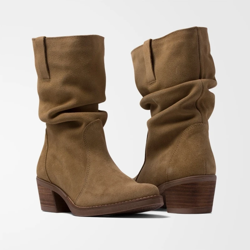 Bota campera de Mujer Tostado VAS ARRUGADO| | - AliExpress
