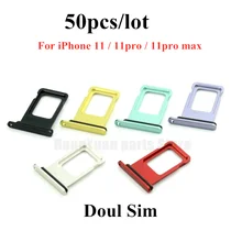 

50pcs/lot Dual & Single SIM Card Tray Holder Slot Replacement For iPhone 11 11pro 11Pro Max SIM Card Card Holder Adapter Socket