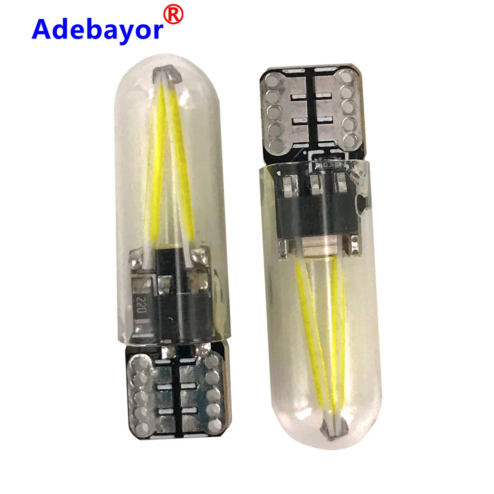 200 шт. T10 W5W cob стеклянный canbus автомобильный светильник Led лампа накаливания авто