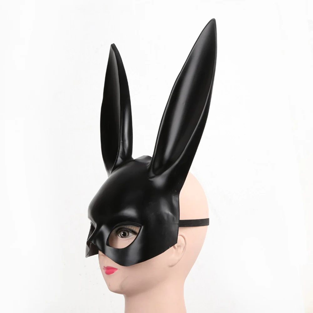 Женская сексуальная маска с кроличьими ушками, милые длинные уши кролика, повязка маска на Хэллоуин, маскарад, вечерние аксессуары для косплея K1211 G