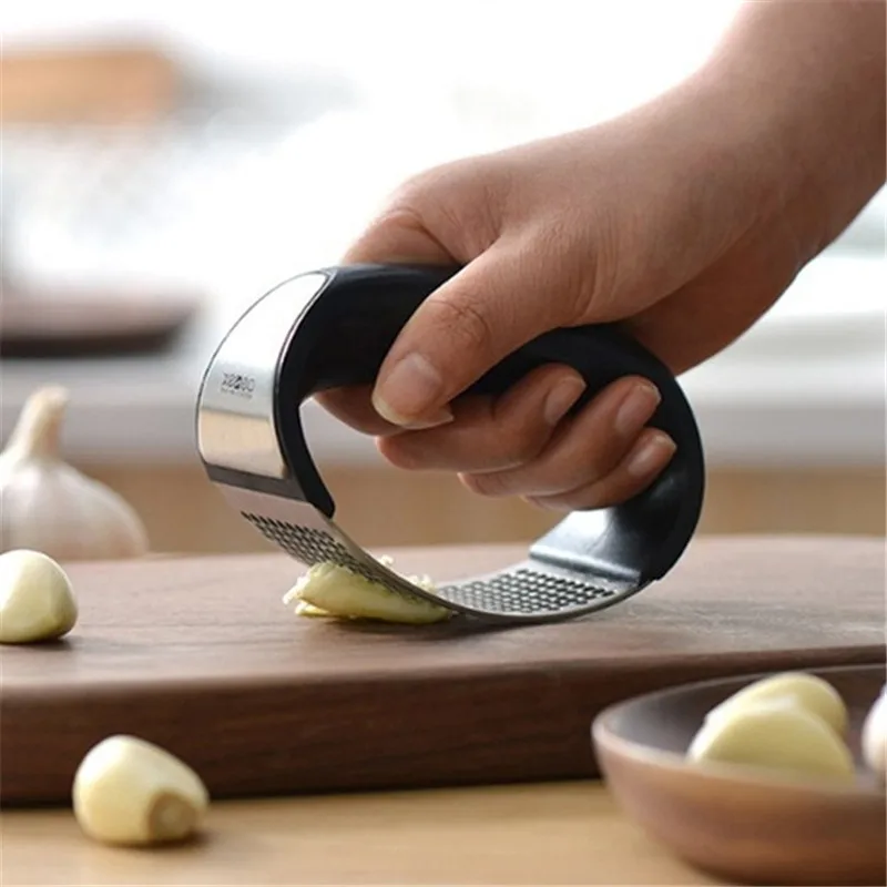 Cozinha чесночный прижимной изогнутый нож для измельчения чеснока измельчитель из