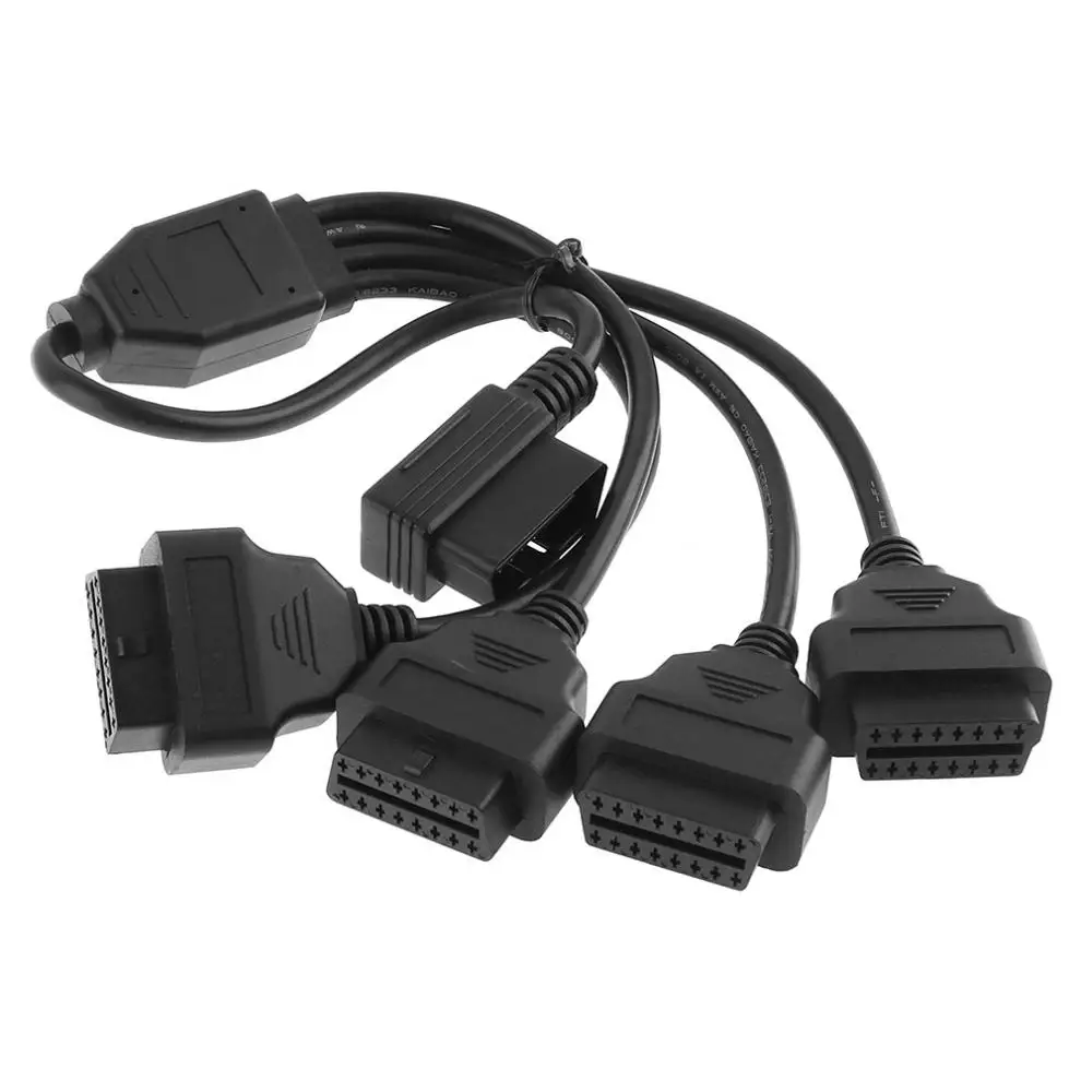 OBDII OBD2 90 градусов 16 контактный штыревой разъем 4 Расширенный кабель адаптер с 36 см