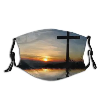 

Dust Mask With Filter PM 2.5, Cross Symbolizing Peaceful Afterlife Mouth Cover Reusable Protection Dust Washable Masks