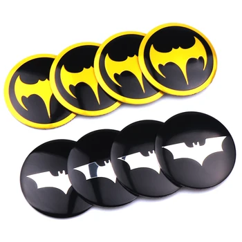 

3D Metal Bat Auto Logo Car Decals Wheel Center Hub Caps Rim Sticker Car Styling Batman Badge Emblem Tail Decal Car Accessories
