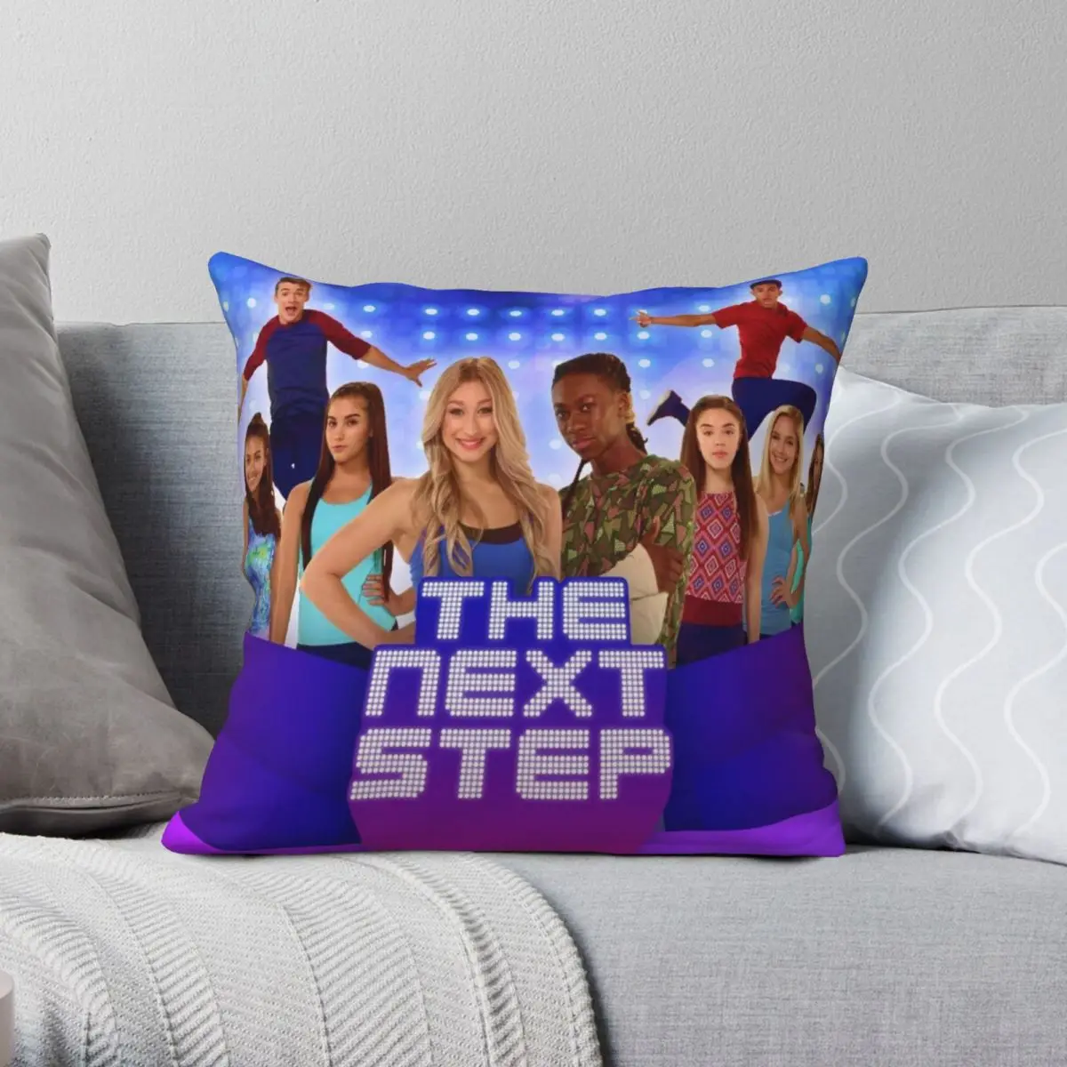 

The Next Step Square Pillowcase Polyester Linen Velvet Creative Zip Decor Throw Pillow Case Sofa Seater Cushion Case 45x45