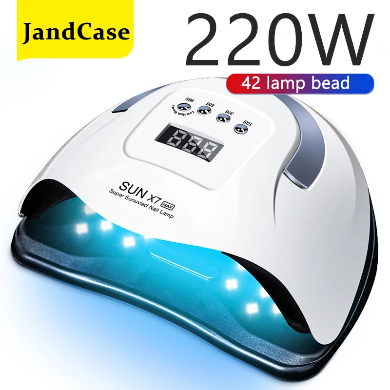 220W SUN X7 Max secador de uñas pantalla LCD 57 LED secador de uñas lámpara UV LED para curado Gel polaco Auto sensor lámpara para uñas