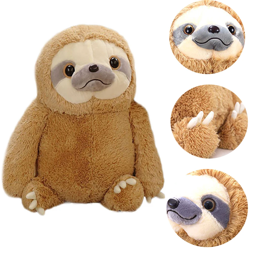 Cute Fluffy Sloth Stuffed Animal Toy Gift Sloths with Toed Animals Plushie Pillow Toy Soft Gifts 5