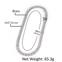 UWIN-Colliers de la présidence en argent pour femmes, Zircon cubique floral en grappe, Colliers de la présidence AAA Iced Out Bling CZ, Document de mode, Bijoux pour cadeau, 9mm 2