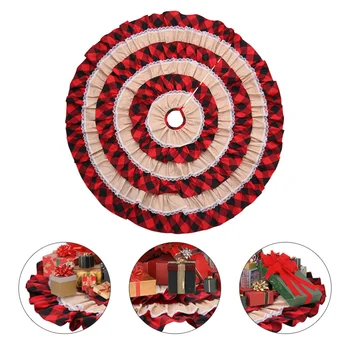 

1Pc Christmas Tree Lattice Skirt Decorative Props Tree Apron Floor Ornaments