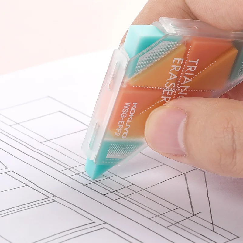 KOKUYO Triangle Eraser Pastel Cookie Color Erasers for Pencils Art Drawing Sketch Cleaning Stationery F6879 pencil eraser