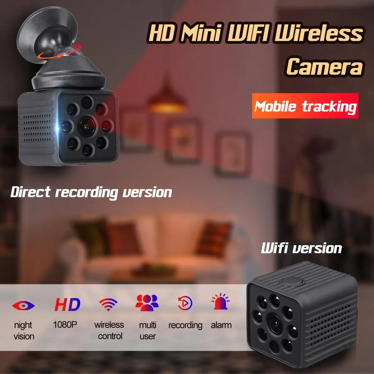 Wireless Smart WIFI HD 1080P Camera Home Mini IR Night Vision Motion Detection Mini Camera HD Camcorder IP Camera Surveillance