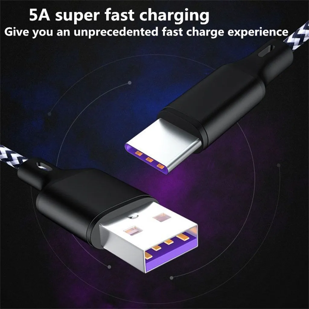 5А usb type-C кабель для быстрой зарядки USB C кабель для передачи данных зарядное устройство для телефона samsung S9 S8 Note 9 8 huawei P20 pocophone F1 type-C кабель