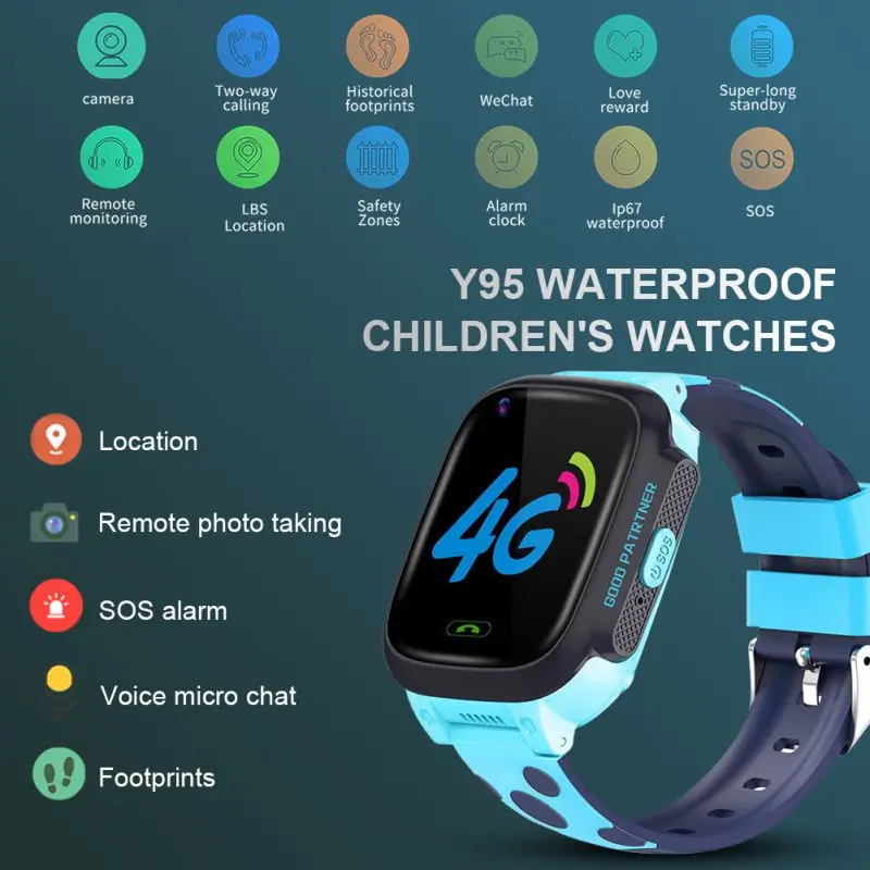 4G Child Smart Watch HD Video Call Watches GPS + wifi + LBS + Camera Positioning Kids Waterproof Antil-lost Tracker Smartwatch