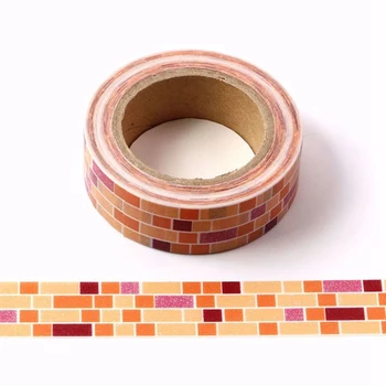 

10pcs/Lot Decorative Cute Yellow Ceramic Tile Washi Tapes DIY Scrapbooking Stickers Adhesive Masking Tape Kawaii Papeleria