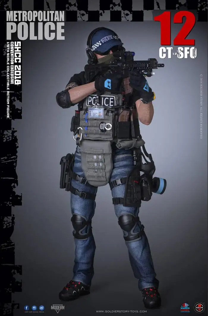 

For Collections Full set doll 1/6 United Kingdom London police CT-SFO 2018SHCC full set doll toy Colletible with box