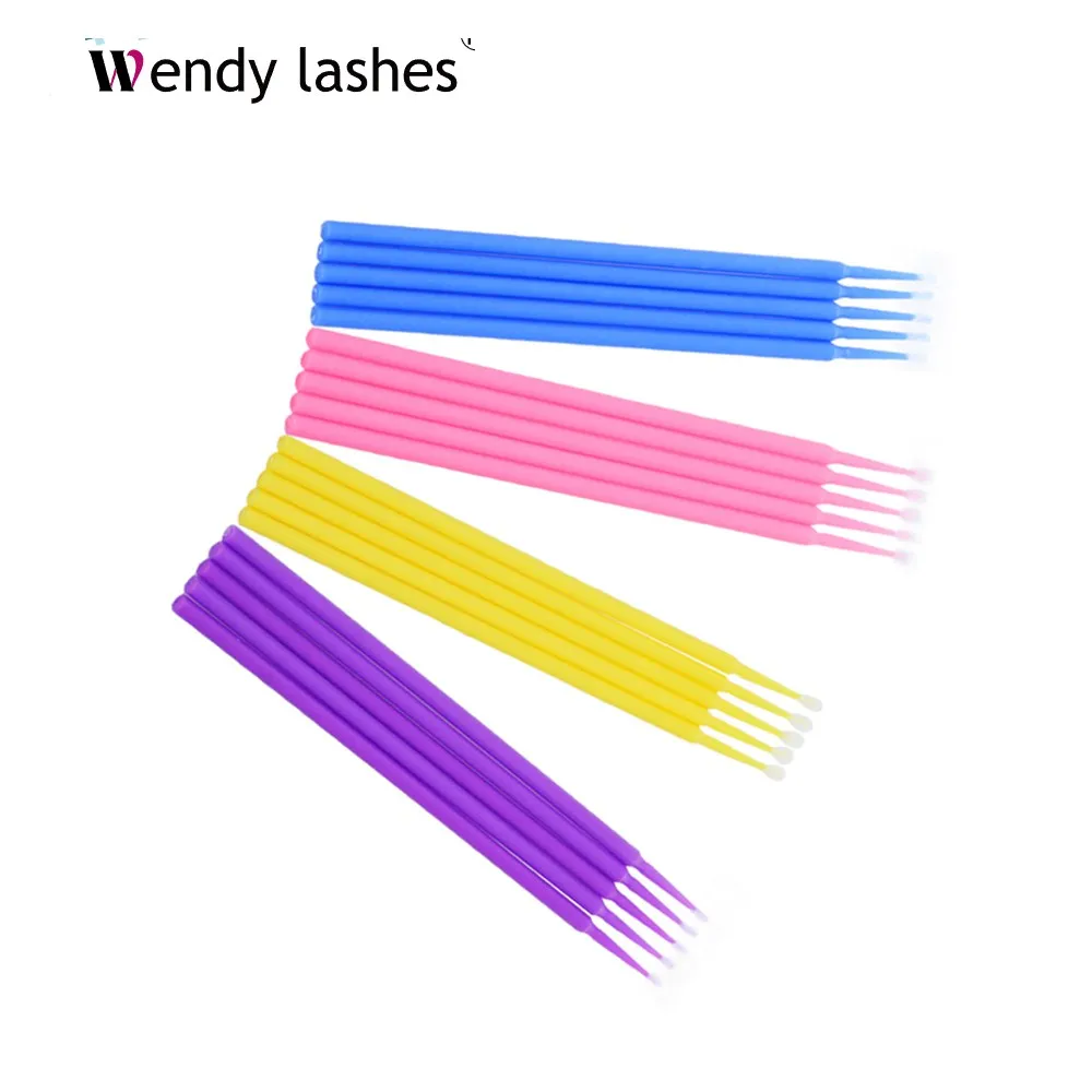 100 pcs Micro Disposable Eyelash Extension Clean Brush Individual Mascara Brush Eyelash Glue Cleaning Stick Makeup Tools
