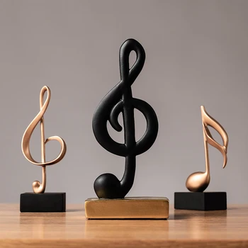 

Home Decoration Accessories Modern Figurine Decorative Art Statuette Golden Musical Note Handicraft Living Room Desk Ornaments