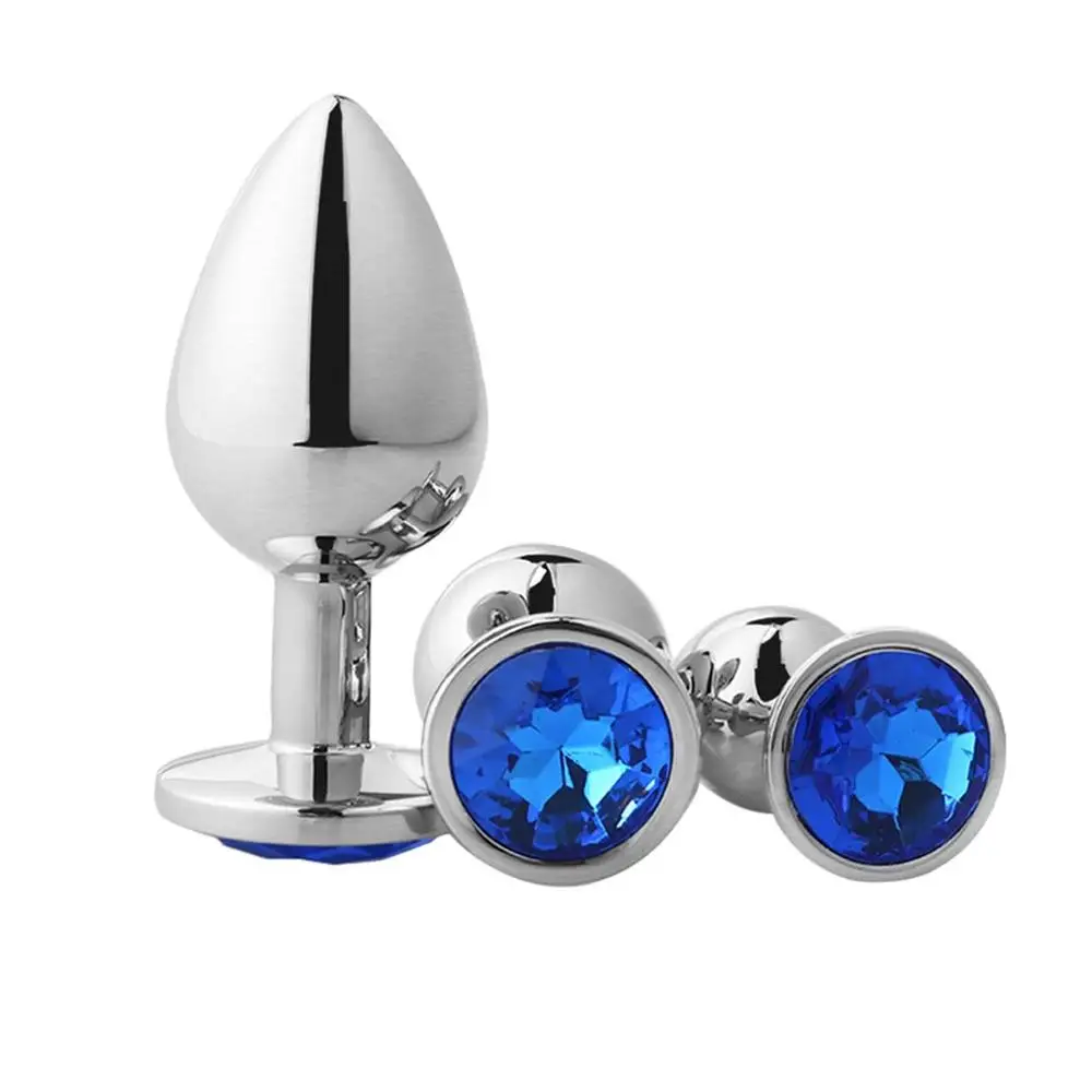 Günstige Runyu 3 teile satz S   M   L Glatte Metall Anal Stecker Mit Kristall Wasserdichte Anus Dilatator Butt Plug Anal perlen Sex Spielzeug für Männer Frauen