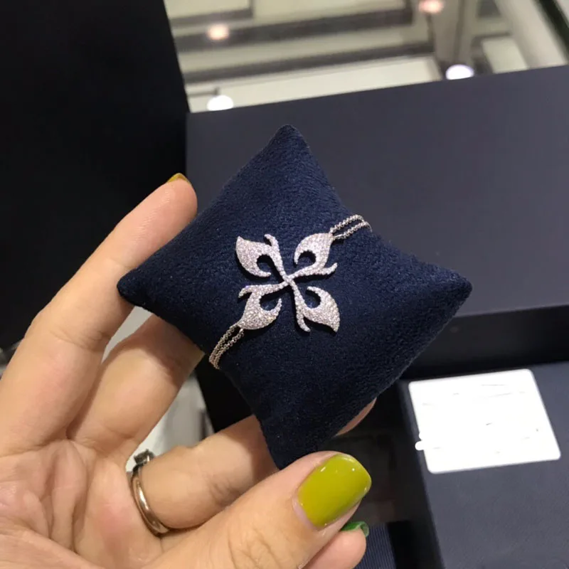 UMGODLY роскошный бренд желтого золота цвет браслет с орхидеями Pave CZ Циркон камни Модные Ювелирные изделия Новое поступление