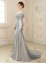 

Silver Mermaid One-Shoulder Sequins Beading Prom Dresses 2021 Plus Size Evening Gowns Robe De Soiree Vestido Longo Custom Made