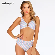 Autuspin Two Pieces Bikinis Set Sexy Women’s Swimsuit Wire Free Bathing Suits Brazilian Style Swimming Suit Beach Women Swimwear