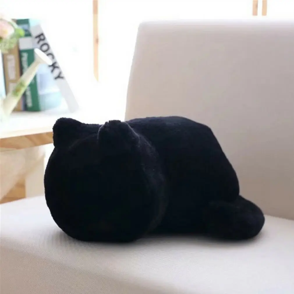 Милая мультяшная кукла кошка плюшевые подушки Подушка обратно игрушки животных - Цвет: Черный