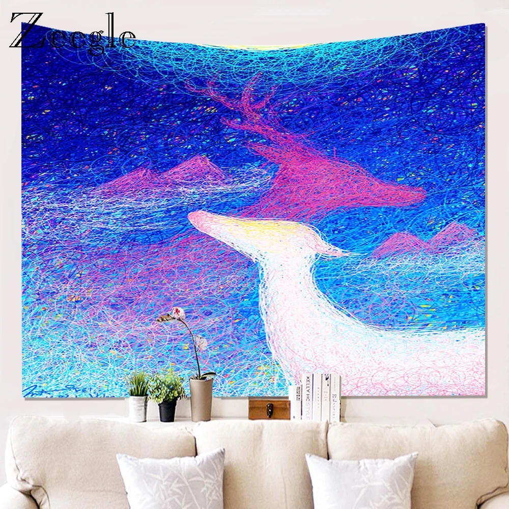 Zeegle Wall Tapestry for Home Beach Towel Picnic Mat Creative Art Carpet Blanket Yoga Mat Decorative Cartoon Hanging Tapestry