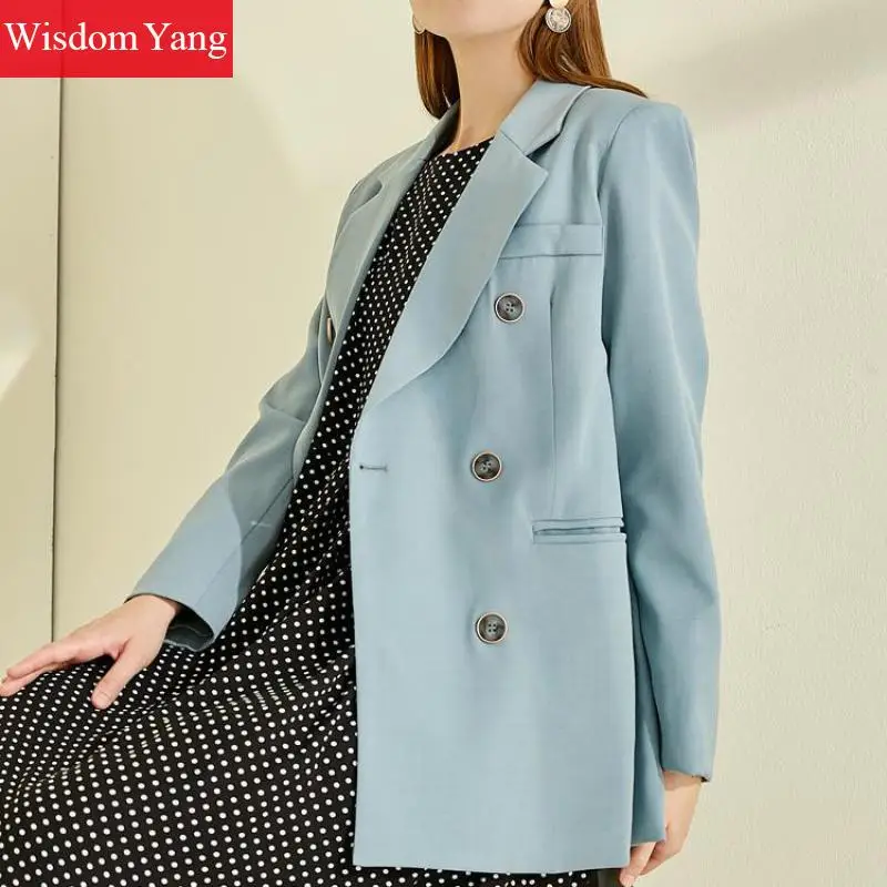 Promotion Spring Suits Jacket Womens Yellow Blue Female Coats Slim Elegant Casual Business Coats Jackets Office Ladies Outerwear Overcoat