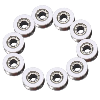 

10pcs V624ZZ carbon steel Ball Bearing Pulley For Rail Track Linear Motion System with 1.5mm deep V groove 4*13*6mm