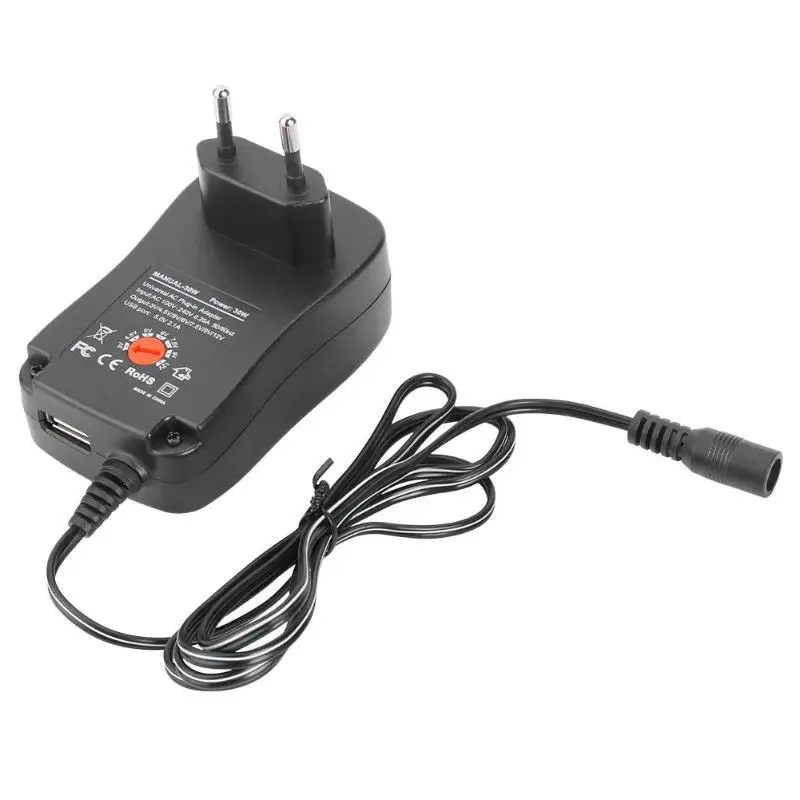 3 V-12 V 1A Регулируемый AC к DC USB Мощность главного адаптера под названием 30W Многофункциональная Защита от короткого замыкания защита от Питание Зарядное устройство адаптер