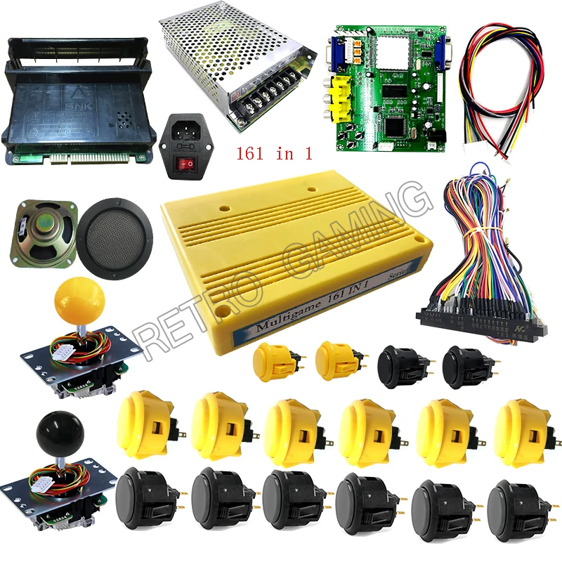 US $220.44 161 in 1 Arcade Parts Diy Kit SNK NEO GEO MVS Multi Game Cartridge 28p Jamma Cable Sanwa Push Button Joystick HD Converter