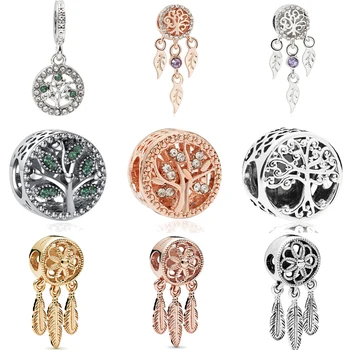 

Dreamcatcher & life Tree pendant bead jewelry charms fit original pandora bracelet charms for woemn gift necklace Accessories