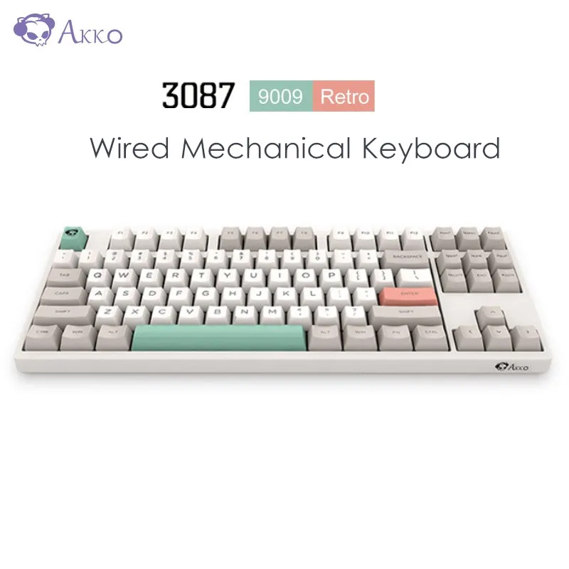 Проводная Механическая клавиатура AKKO 3087-9009 в стиле ретро с 87 клавишами Cherry MX Switch