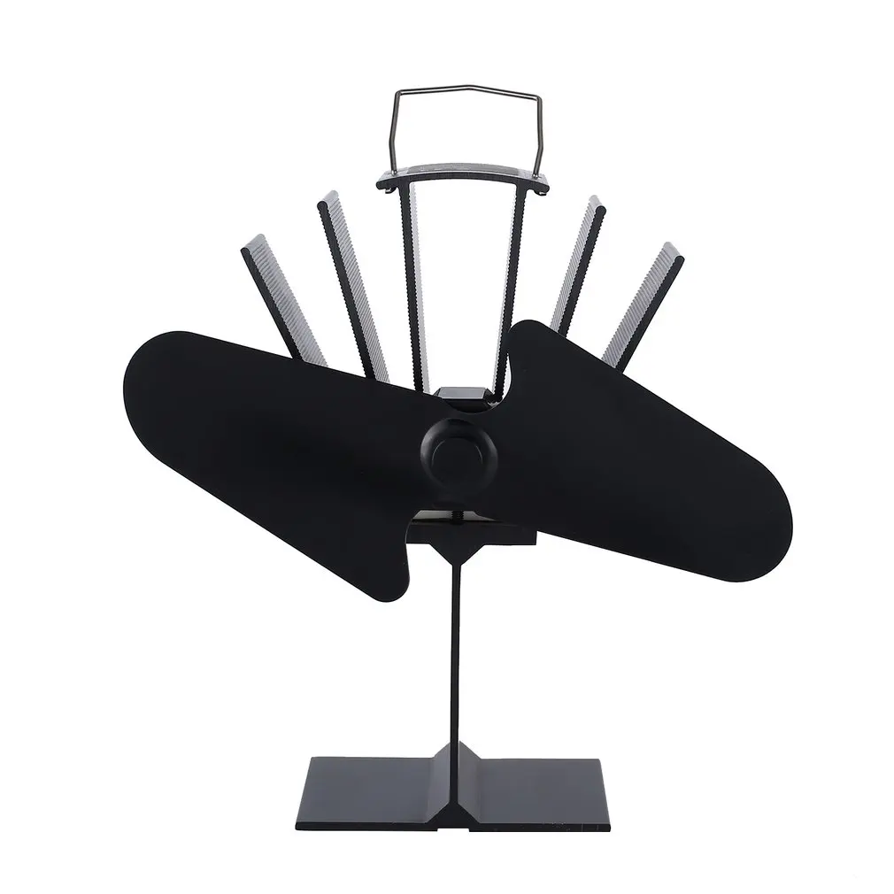 

2 Blades Heat Power Wood Stove Eco friendly Fan Home Wood Burner Fireplace Blower Fuel Coat Saving Stove Fan