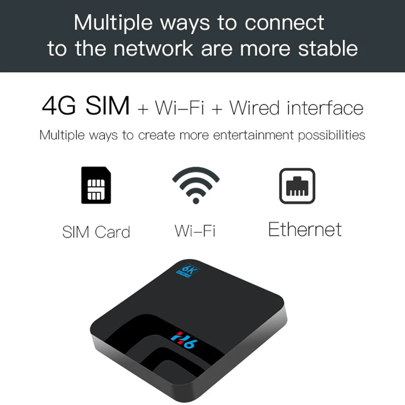 Android 8.1 Smart Tv Box 4G Ddr3 32G Emmc Rom Set Top Box 6K 3D H.265 Wifi Media Player Air Mouse Eu Plug