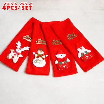 

Gift Wine bag Accessory 4Pcs Red Snowman/Santa Claus Christmas Decoration