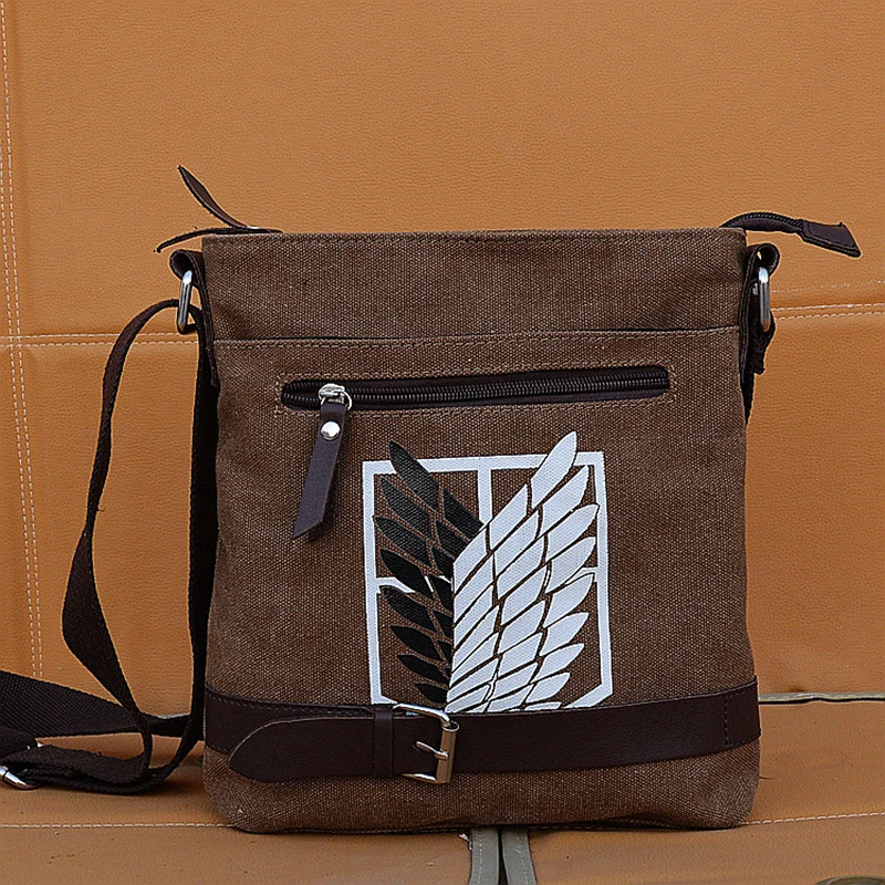

Anime Shingeki no Kyojin Messenger Bag Japanese School Student Shoulder Bag Attack on Titan Cosplay Travel Bag Men Bag