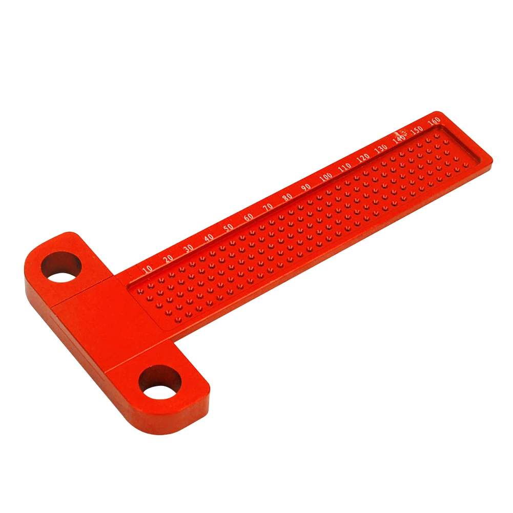 

T-160 Aluminum Alloy Crossed Scriber Gauge Positioning Ruler Woodworking T-type Hole Measuring Tool