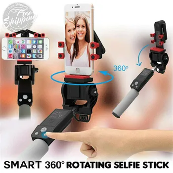 

360 Rotating Wireless bluetooth RC Selfie Stick Anti-Shake Extendable Smart Cam Monopod Stainless Steel Storage rack