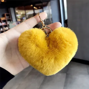 

Girl Keychains Ornament Toy Baby Boys Girls Love Heart Stuffed Plush Soft Toys Plush Ball Metal Keychain Kids Keychains Toy Gift