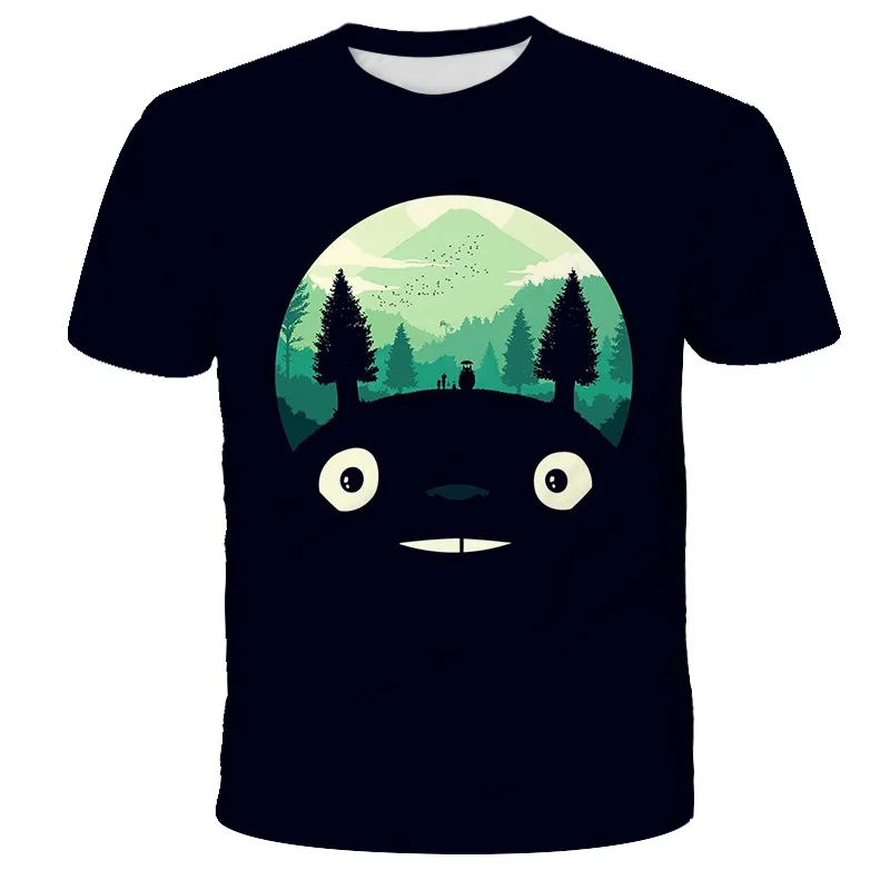 t-shirt cartoon	 Totoro T Shirt Kids Cartoon 3D Printing Harajuku Fashion Casual Boy Girl T-Shirt Summer Comfortable Short Sleeve  4-14T Tops Boys Girls