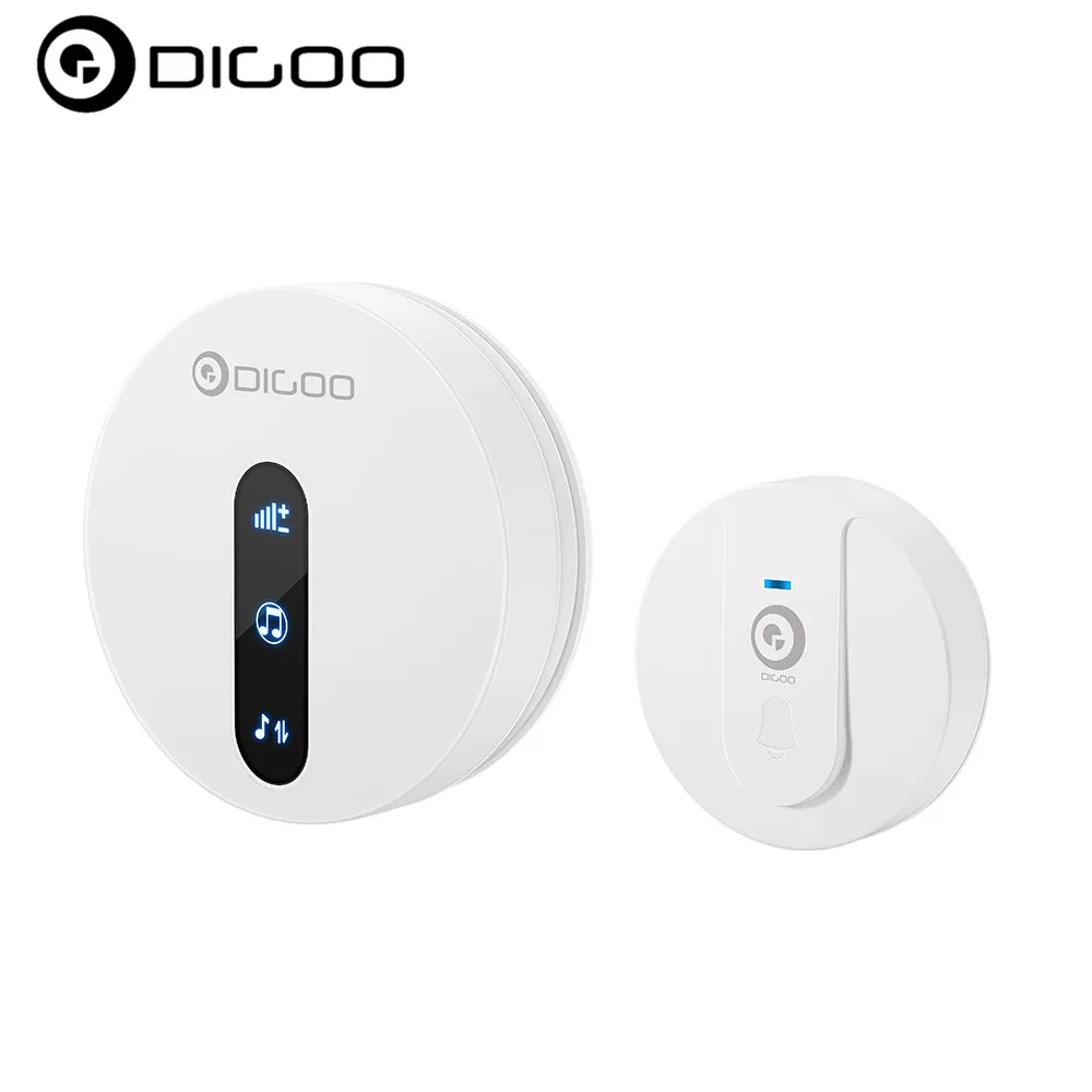 

DIGOO DG-SD10 Self-powered Waterproof Doorbell Transmitter Sliding Button 58 Melodies 4 Levels Volume Adjustment Door Bell EU