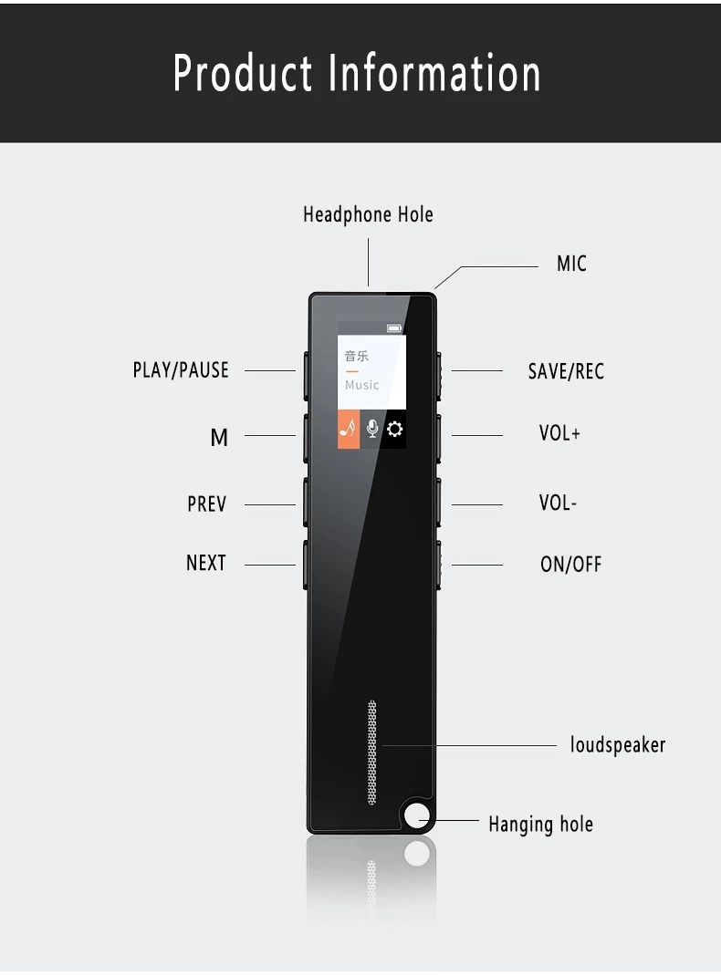Диктофон USB Профессиональный 30 часов диктофон цифровой Аудио Диктофон с паролем защиты WAV, mp3-плеер розничная торговля