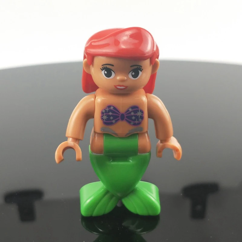 Duplo Diy фильмы фигурки мультфильм большой размер игрушка Русалка кирпичи большие частицы подарки DPJ218 Billding блоки модель Фигурка Duploed
