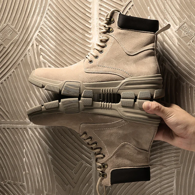 

Korean-style Fashion Workwear Leather Boot Winter plus Velvet Model Cotton Boots Desert Boots Versatile Martin Boots Fashion War