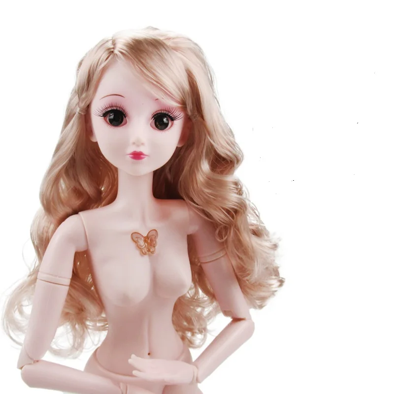 Новинка, 60 см, 21 подвижный шарнирный BJD, куклы, волосы, 3D, голубые глаза, ресницы, женские, обнаженные, обнаженные тела, куклы для девочек, игрушка для девочек, подарок AT41
